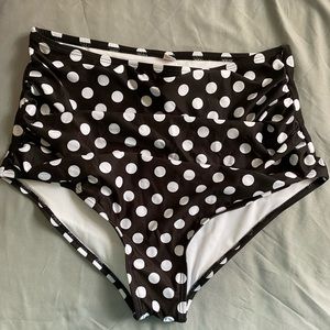 High waisted polka dot bikini bottoms